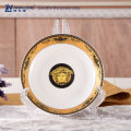Chinese fine bone china handmade golden royal pakistani dinner set with popular design